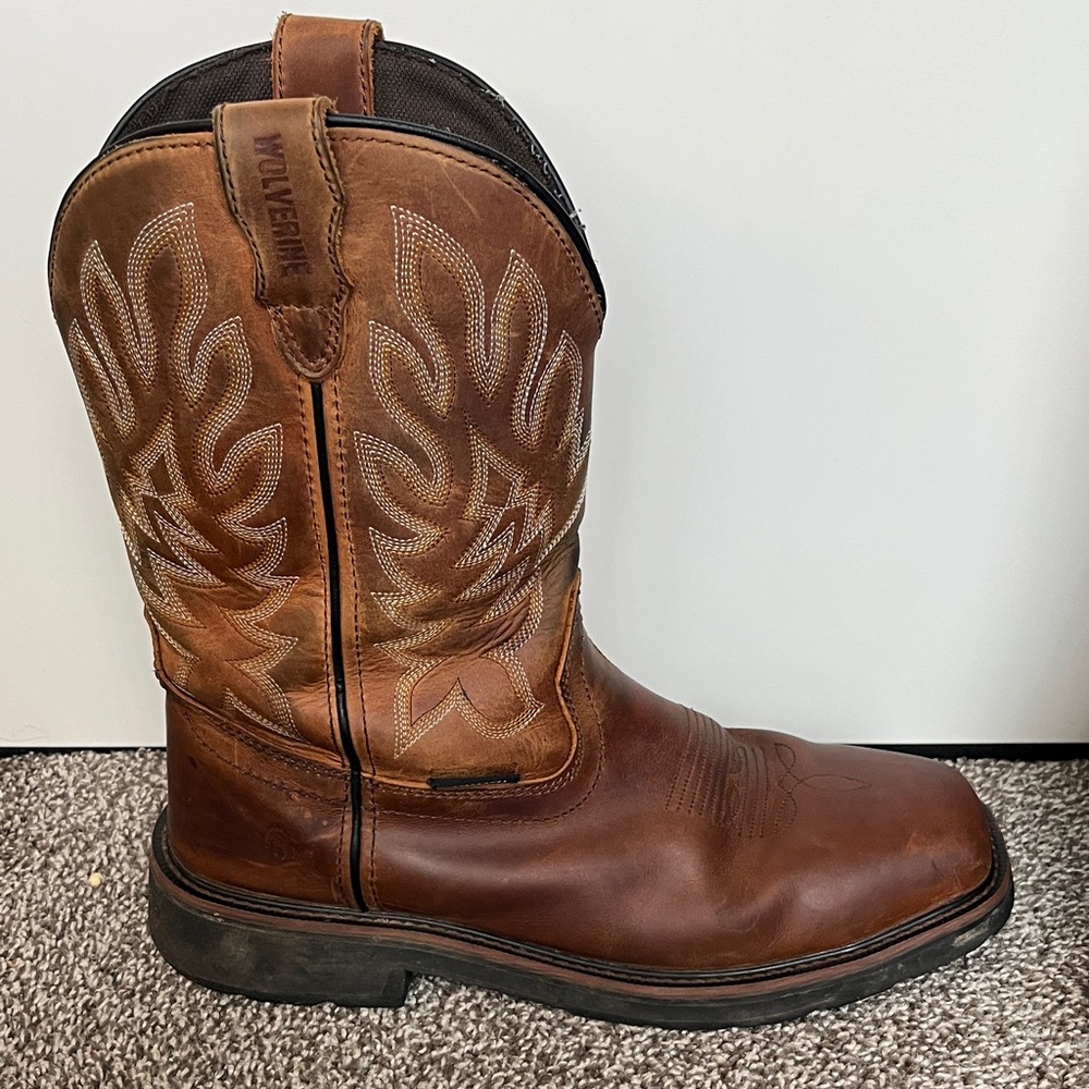 Wolverine Rancher Pull on Brown Leather Boots - Picture 9 of 16